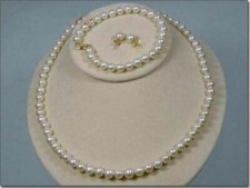 AAA 5-6mm WHITE AKOYA PEARL BRACELET  EARRING  NECKLACE SET 14K