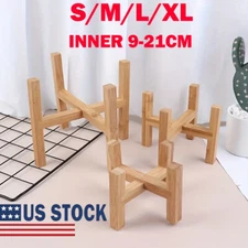 S/M/L/XL Bamboo Shelf Flower Pot Plant Stand Rack Garden In/Outdoor Patio USA