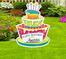 Happy Birthday Yard Sign, Honk Its My Birthday Cake Garden Decoration Card, Art