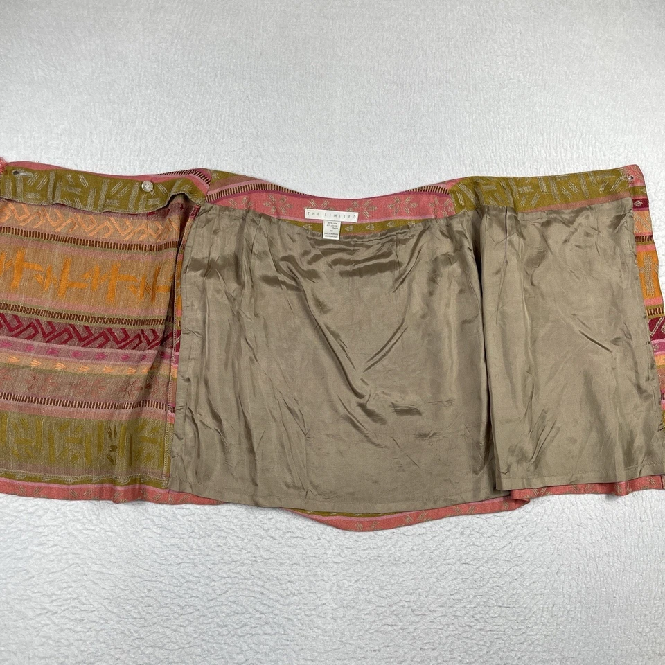 The Limited Skirt Womens Medium Multicolor Linen Wrap Boho Western Tapestry - Image 3 of 4