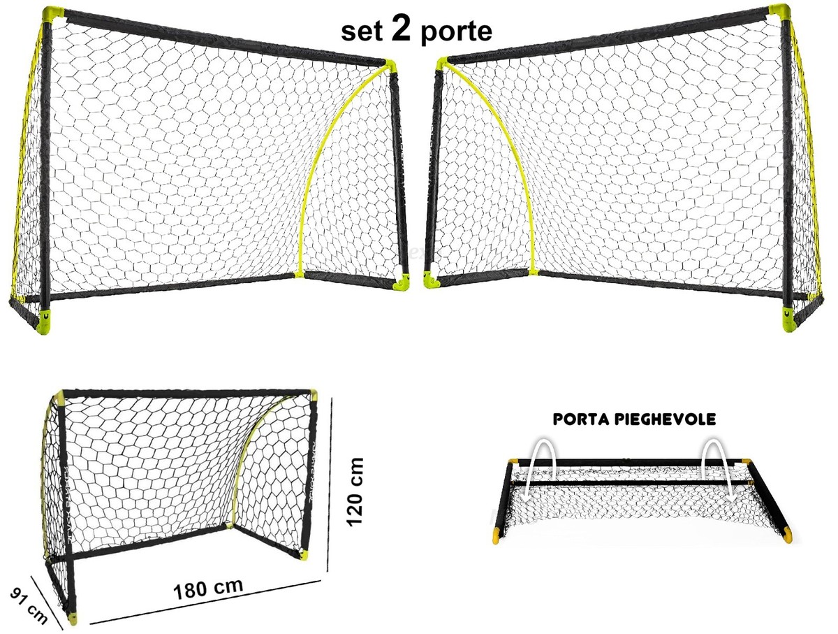 Porte Da Calcio Pieghevoli HOMCOM - Set 2 Porte, 90x36x60cm, Rosso, Con Rete - Foto 13