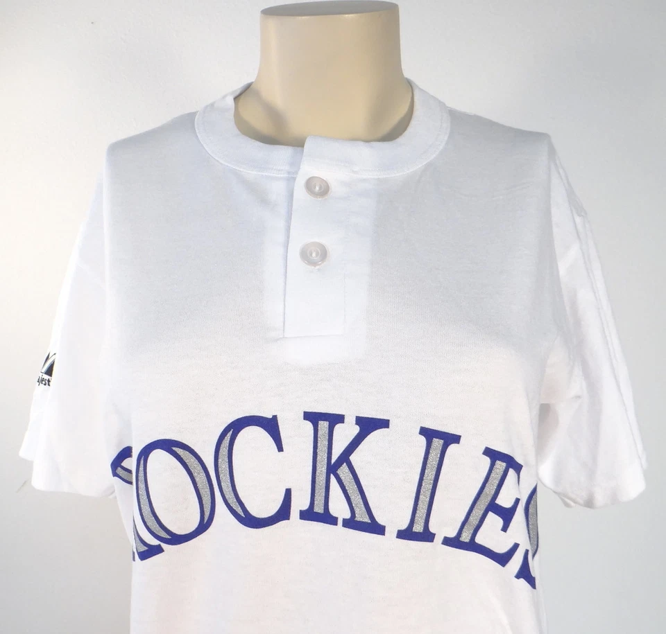 Camiseta polo blanca Majestic Colorado Rockies para mujer nueva con etiquetas Foto 2 de 4