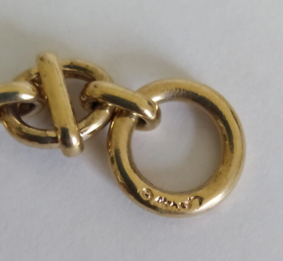 GARGANTILHA OVAL DUPLA BANHADA A OURO VINTAGE MONET - Imagem 4 de 4