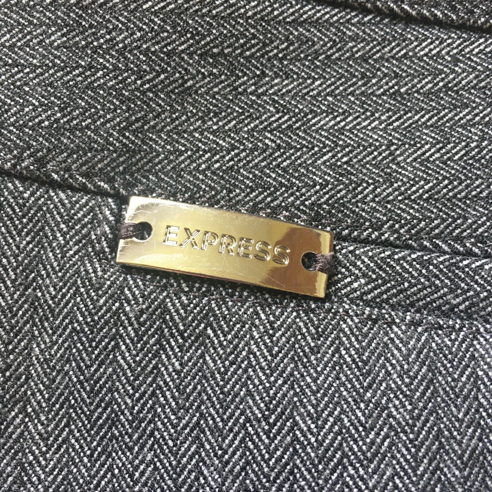 Express Gray Herringbone Bootcut Editor Pants - image 3