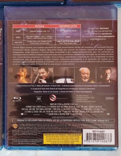 Pack Blu ray Christopher Nolan: Origen, caballero oscuro Trilogia y truco final - Imagen 6 de 6