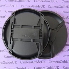 2 X 112mm Centre Pinch Front Lens Cap Universal Snap-on for all DSLR Camera Lens