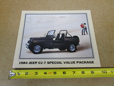 1984 Jeep CJ-7 Black SHEET sales brochure ORIGINAL Special Value Package