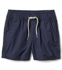 Baby Gap Boy Shorts Navy Blue Pull On Poplin Soft Cotton NEW 24.95 