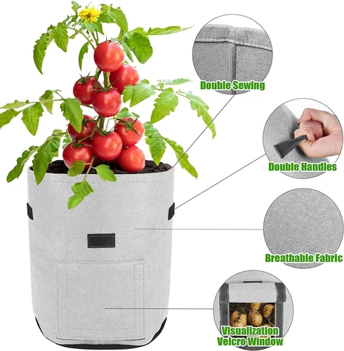 5-10PCS Garden Vegetable Potato Planting Bags 7 Gallon Non Woven Fabric Pot US - Picture 19 of 24