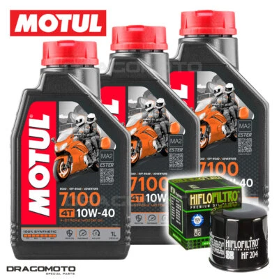 Honda CBR 600 RR 2003-2006 Tagliando Olio Motul 7100 4T 10W-40 3 litri filtro