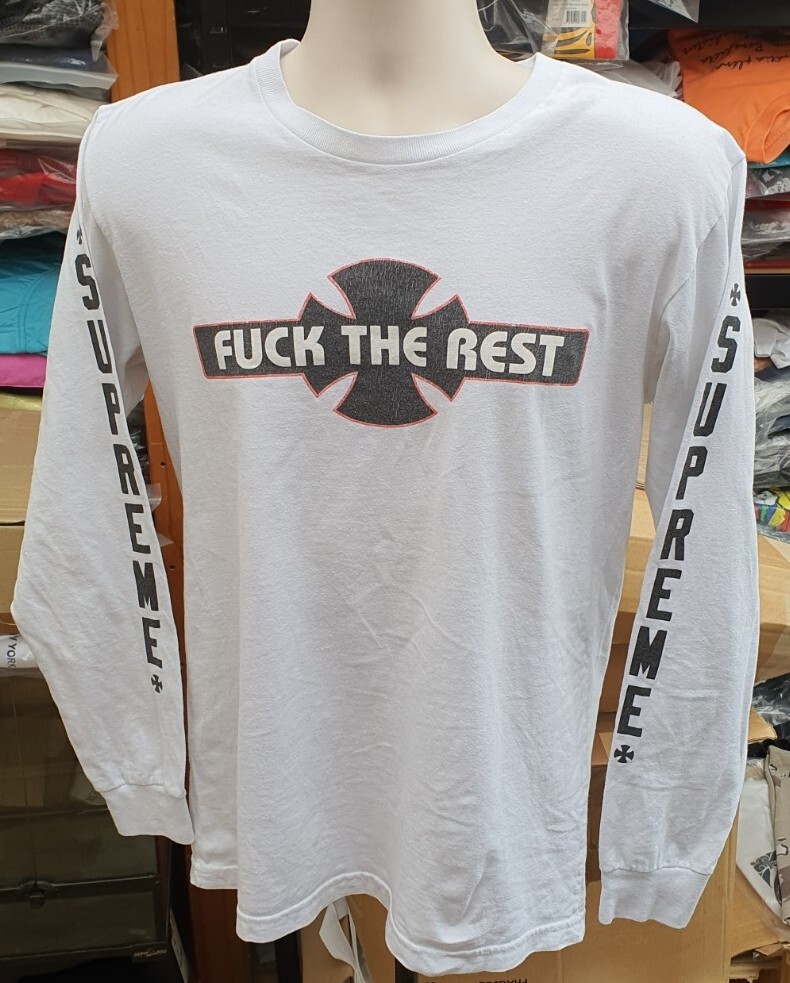 FW15 Supreme x Independent Fuc k The Rest L/S Tee white M