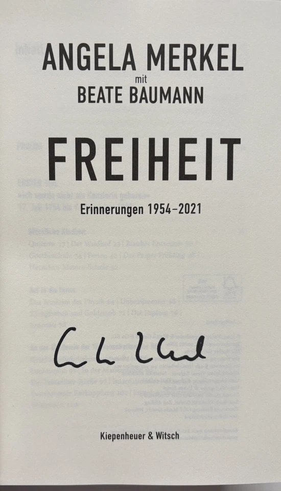 Angela Merkel signiert Buch Freiheit Unterschrift Signed Autogramm Original - Bild 3 von 4