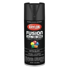 Krylon Rust Preventative Spray Paint, Black, Satin, 12 oz K02732007