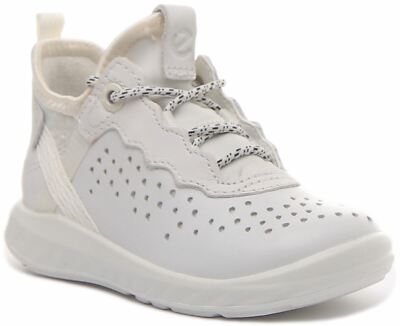 Ecco SP.1 Lite Kleinkinder leichte Socken wie Sneaker in weiß UK Größe 5 - 9