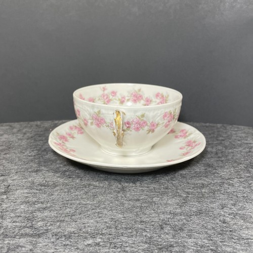 CH Field Haviland Cup and Saucer The Fontainbleau Pink Roses Limoges France - Picture 5 of 12