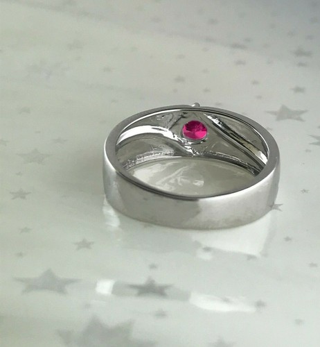 Deal! 14K Gold 0.45 Ct Round Cut Pink Ruby Solitaire Wedding Womens Band Ring - Picture 4 of 12