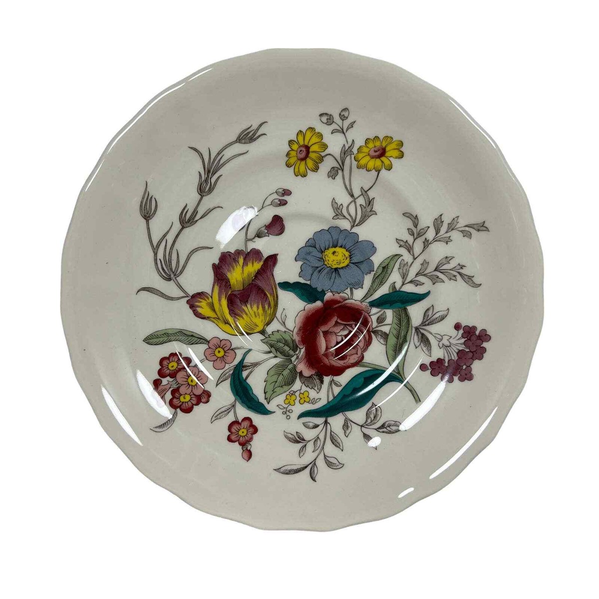 Spode Porcelain Style Gainsborough (Marlborough) Saucer S245AO Floral Vtg