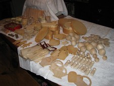 Huge Group Unfinished Wooden Country Craft Pieces