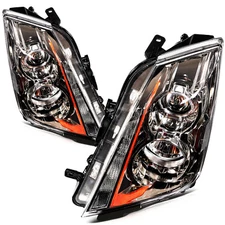Chrome Left Right Side Headlights Assembly For 2008-2014 Cadillac CTS CT-S