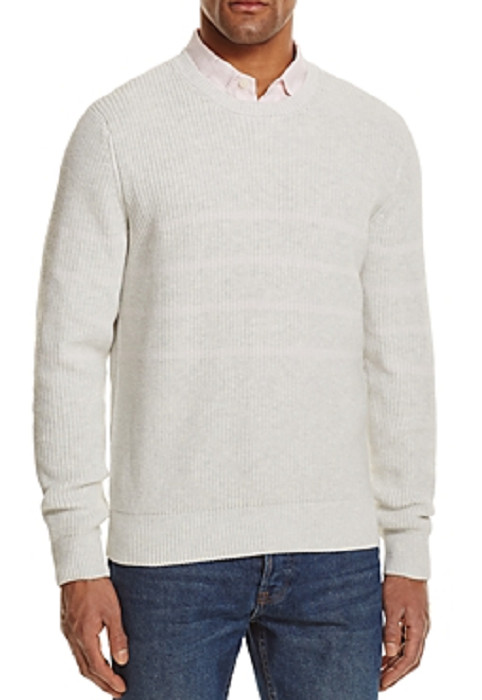 Мужской свитер с плотной строчкой, серый, большого размера