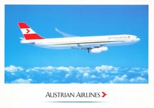 Plane Austrian Airlines Airbus A 340 Vintage Postcard Unposted