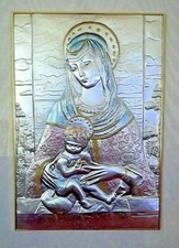 MADONNA CAPEZZALE IN ARGENTO 65x54. 
