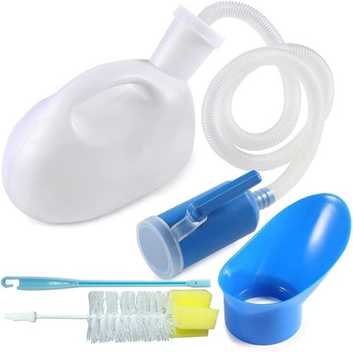 Ergonomic 2000ML Urinal Bottle with Cleaning Brush - Thick Plastic & Leak-Proof - 第 3/9 張圖片