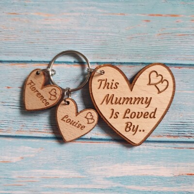 PERSONALISIERTE GESCHENKE DIESE MUMIE WIRD VON HERZ GELIEBT SCHLÜSSELRING MÜTTER TAG GESCHENK KINDERMÄDCHEN