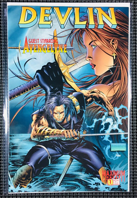 ''DEVLIN'' Issue #1 Guest Starring ''AVENGELYNE''! 1996 Maximum Press Comic NICE!!