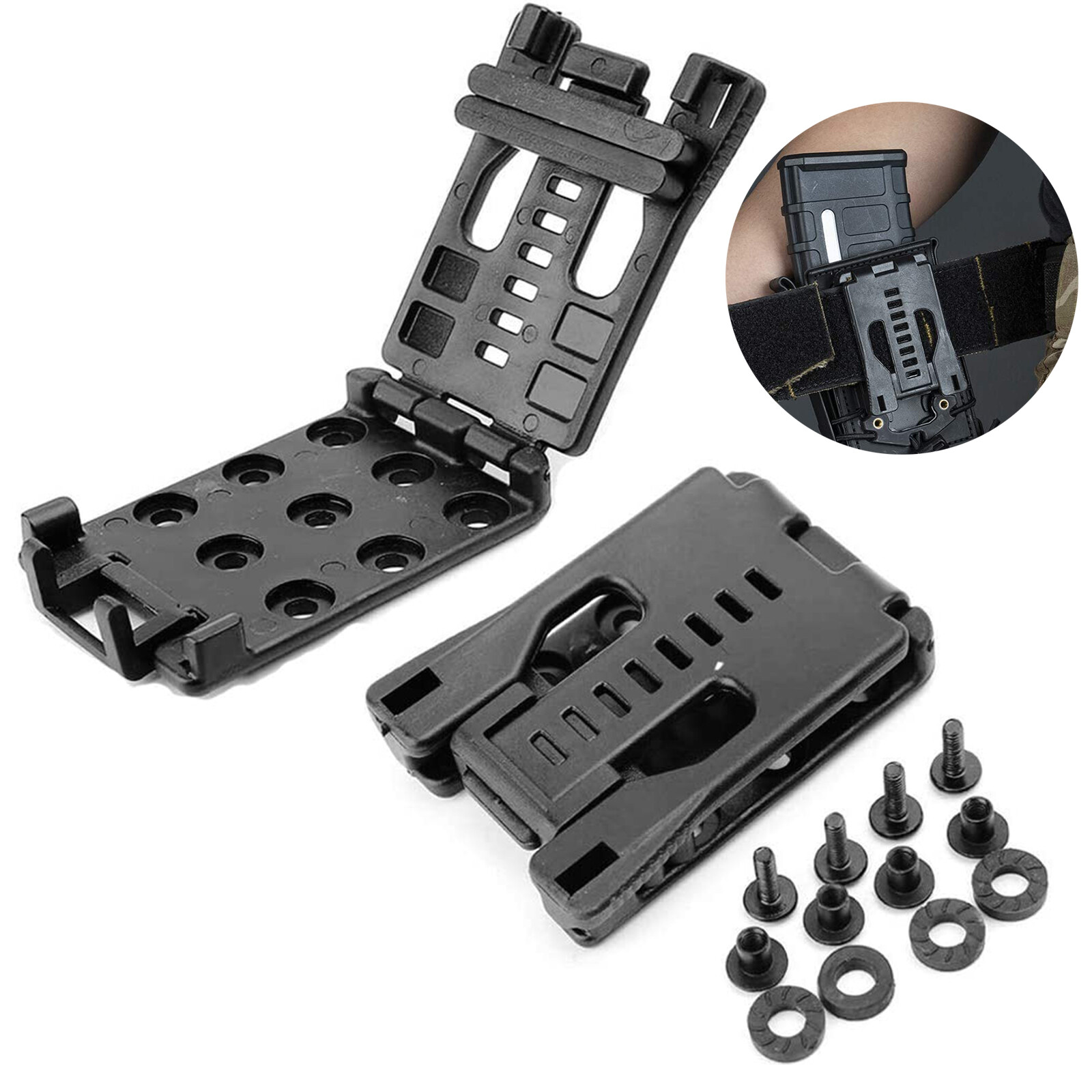 2 Pack Tactical Belt Clip for Universal Holster Magazine Pouch Knife