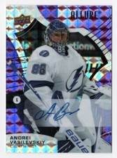 2021-22 Upper Deck Allure Purple Diamond Autograph #86 Andrei Vasilevskiy 10/10