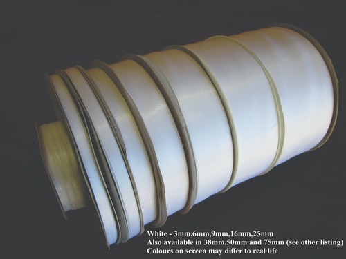 100 yards - 3mm,6mm,9mm,16mm,25mm Woven satin ribbon bulk Australian Stockist - Picture 2 of 50
