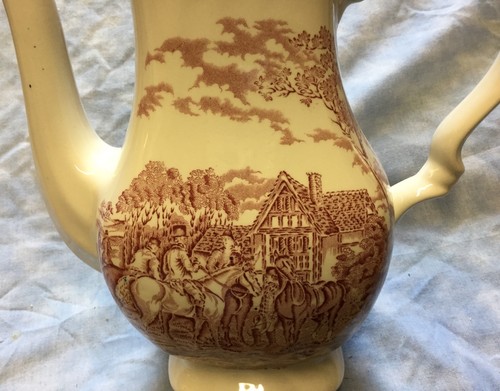 Cafetera Fox Hunting Hunt Myotts China Redware - Imagen 2 de 12