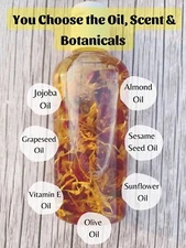 Create your Own Body Oil, Super Moisturizer, Choose  Oils, fragrance Botanicals