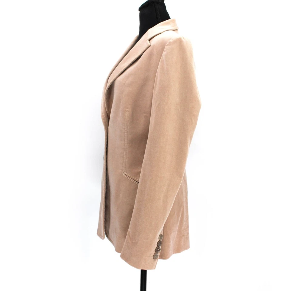 GUCCI желтовато-коричневый мягкий хлопок бархата выемки однобортный блейзер 44 бархата куртка Италии - Изображение 2 из 4