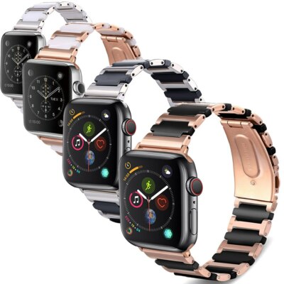 Stainless Steel Ceramic Watch Strap for Apple Watch Band  display picture 2
