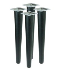 Piedi per Rete a Doghe set 4 pz. Gambe Letto coniche in Legno altezza 26cm NERO