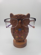 Owl Eyeglass Holder By Natural Life, Wooden, Vintage