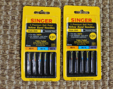2 Singer Premium Yellow Band Needles Style 2045 Asst. Sizes 80/11; 90/14; 100/16