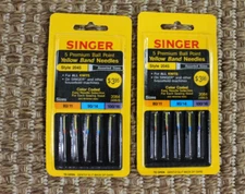 2 Singer Premium Yellow Band Needles Style 2045 Asst. Sizes 80/11; 90/14; 100/16
