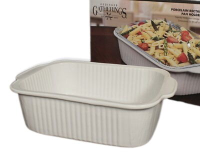 Porcelain Rectangular Pan Holder Baking Dish Oven to Table 11.5 X 8 Loaf Size