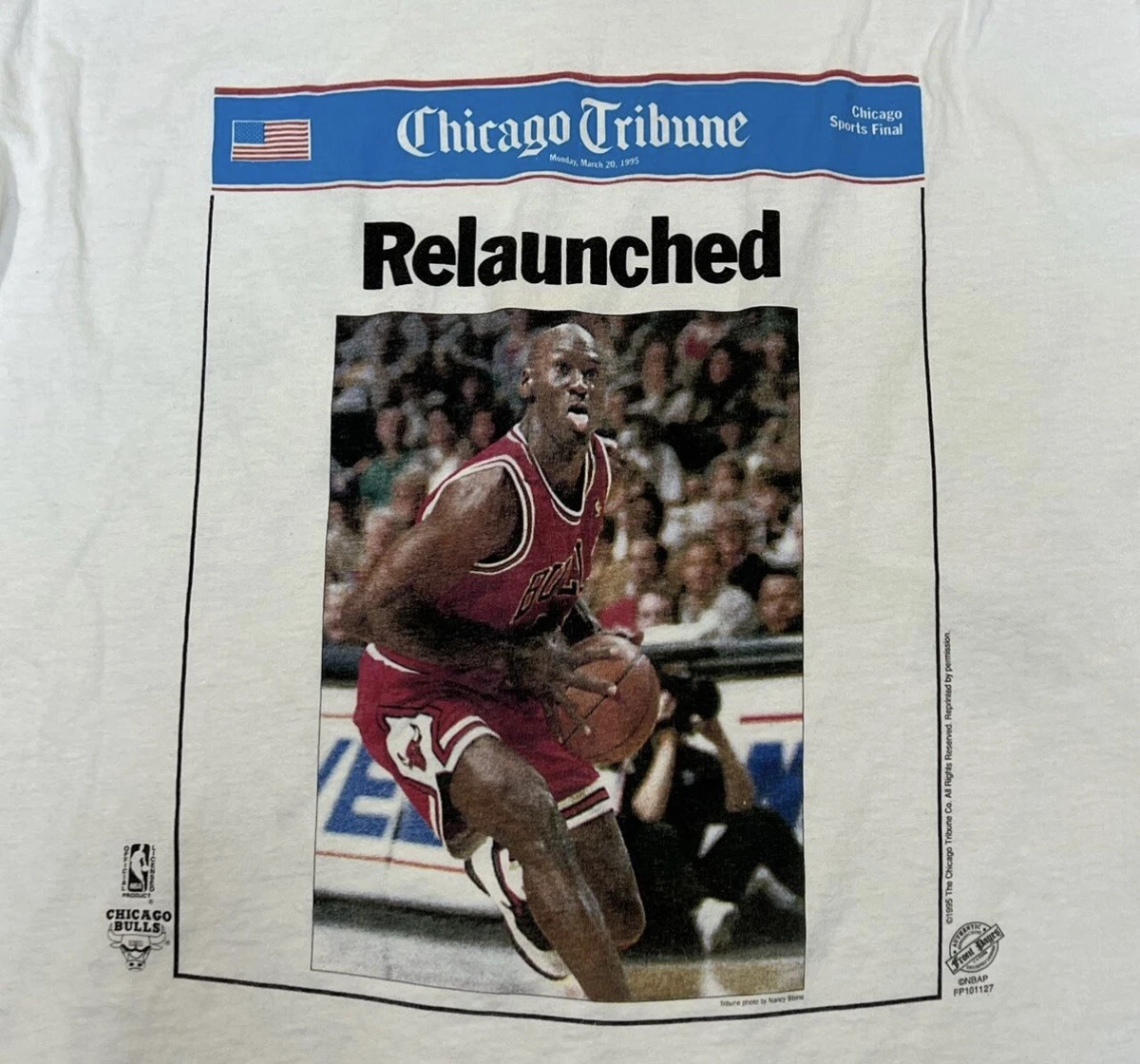 Vintage 1995 Single Stitch Chicago Newspaper Michael Jordan