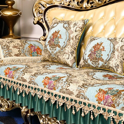 Retro Jacquard Slipcovers Sofa Cover 2 3 4 Seater European Lace Luxury Non-slip