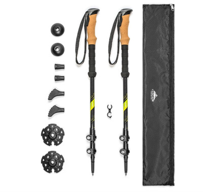 Mountain Tech Trekking Poles - Carbon Fiber Walking or Hiking Sticks with Quick
