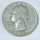 1954 Washington Quarter - 90% Silver - Circulated Coin #5024