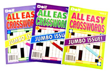 NEW Lot 3 Penny Press Dell All Easy Fun Jumbo Issue CROSSWORDS Puzzle Books