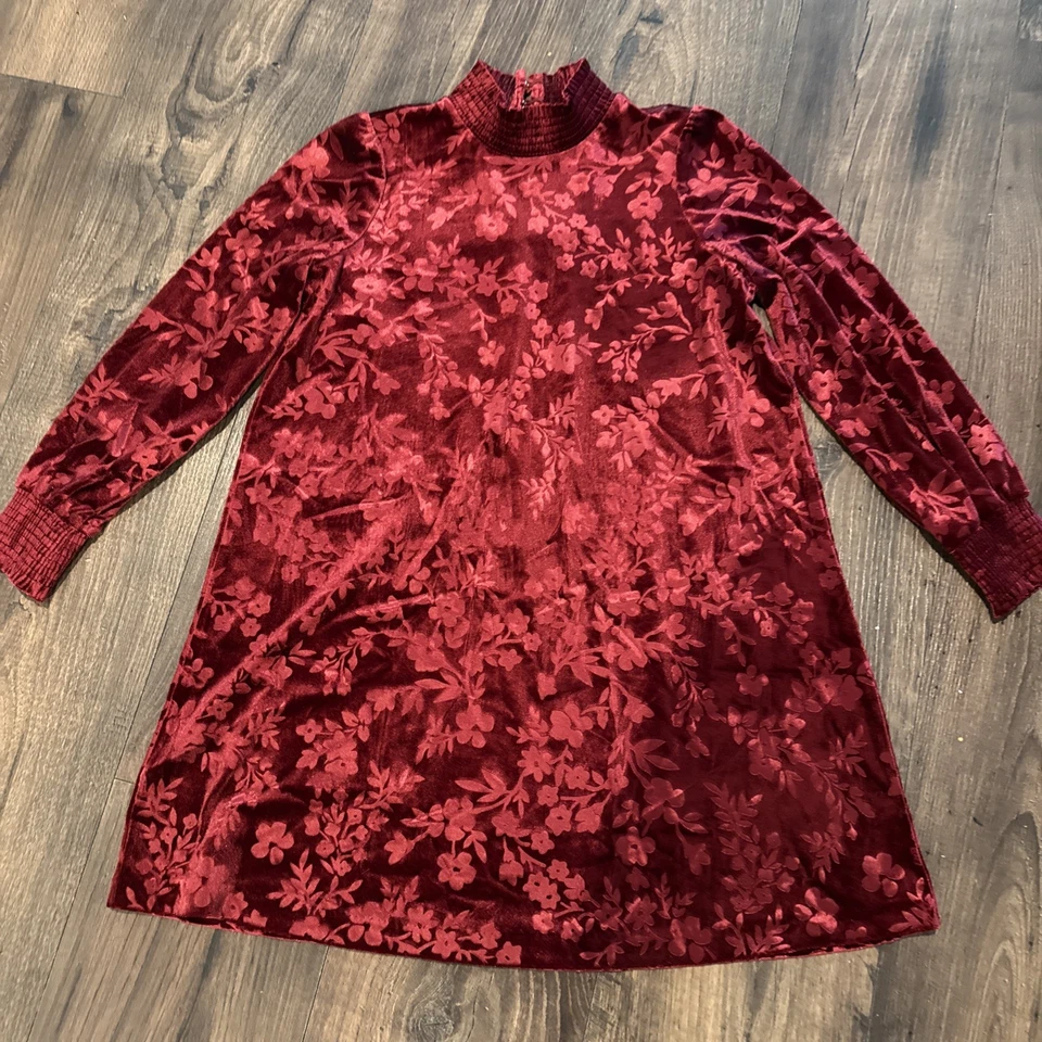 Vestido Matilda Jane Niñas Borgoña Rojo Terciopelo Melanie Cambio 8 Nuevo Vacaciones Foto 2 de 4