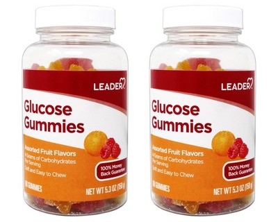 2 Pack - LEADER Glucose Gummies, Assorted Fruit, 60 Count
