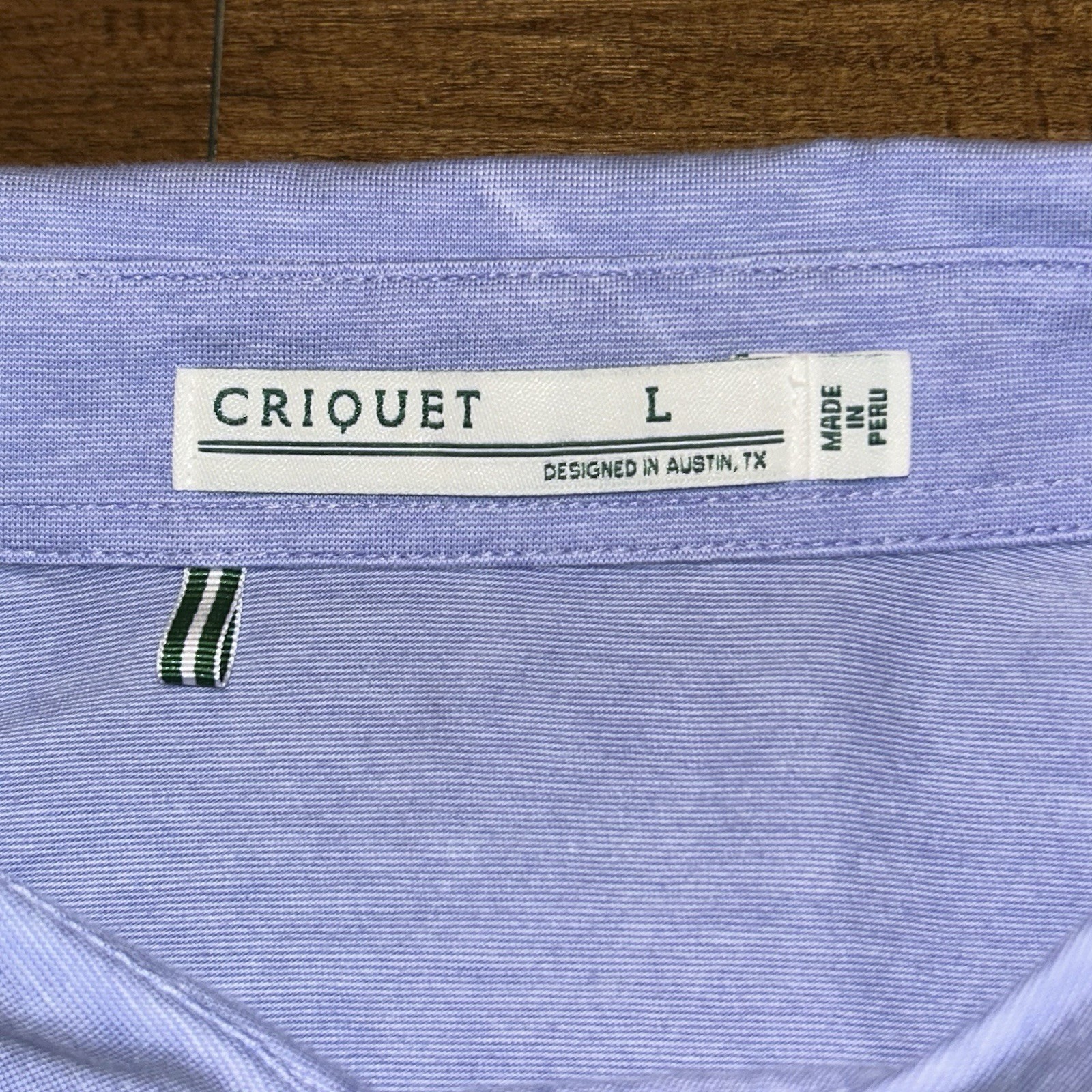 Criquet Polo Shirt Pima Cotton Light Blue Men’s L Large Short Sleeve