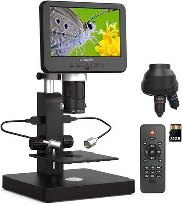 JL246PS 3 Lens 7'' HDMI Digital Microscope 4000X, Biological Microscope